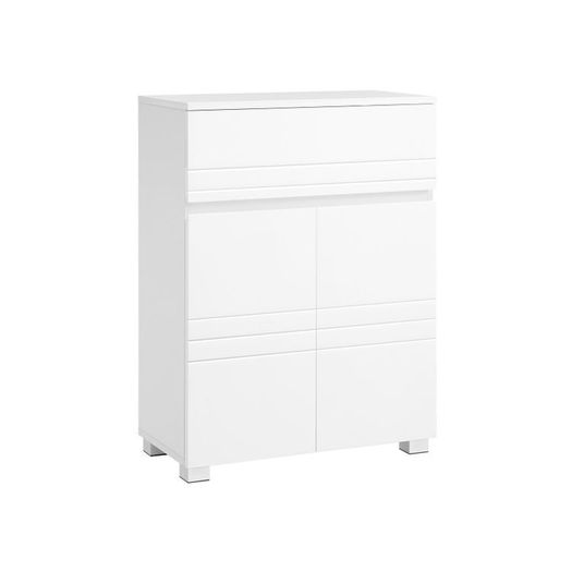 Bathroom cabinet white  bathroom cabinet, sideboard with drawer, bathroom cabinet with double door, adjustable shelf level, with feet, for bathroom, hallway, entrance area, 60 x 30 x 80 cm, white
