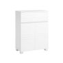 Bathroom cabinet white  bathroom cabinet, sideboard with drawer, bathroom cabinet with double door, adjustable shelf level, with feet, for bathroom, hallway, entrance area, 60 x 30 x 80 cm, white Image 2