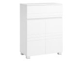 Bathroom cabinet white  bathroom cabinet, sideboard with drawer, bathroom cabinet with double door, adjustable shelf level, with feet, for bathroom, hallway, entrance area, 60 x 30 x 80 cm, white