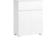Bathroom cabinet white  bathroom cabinet, sideboard with drawer, bathroom cabinet with double door, adjustable shelf level, with feet, for bathroom, hallway, entrance area, 60 x 30 x 80 cm, white