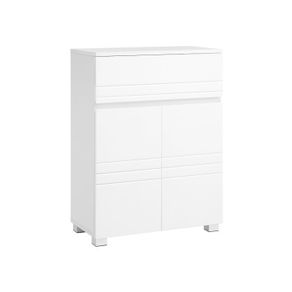 Bathroom cabinet white  bathroom cabinet, sideboard with drawer, bathroom cabinet with double door, adjustable shelf level, with feet, for bathroom, hallway, entrance area, 60 x 30 x 80 cm, white