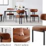 PU Leather Dining Room Chairs Set of 2 Living Room Modern Armless Accent Chairs Kitchen Chairs with Black Metal Legs (Brown) Image 5