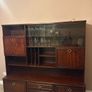 Vintage Mid-Century Dark Wood Display Cabinet / Drinks Cabinet Image 2