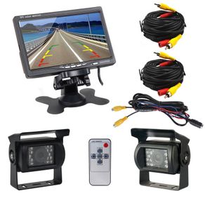 7" HD LCD Monitor + Rear view Car Camera Parking Night Vision Waterproof Backup Camera For Bus Truck RV Trailer for Camper Van Bus Truck Rear View Display