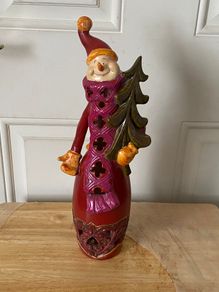 Snowman tealight candle holder