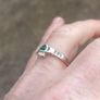 Emerald and CZ Sterling Silver Claddagh Ring Image 2