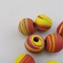 Vintage African Style yellow Red Glass Lot of 7 Image 3