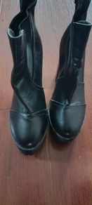Faux leather ankle boots