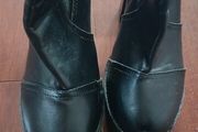 Faux leather ankle boots