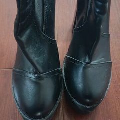 Faux leather ankle boots