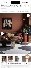 Floor tiles - Mandarin Stone Clay Black & Clay White Matt Porcelain Tiles, 20x20cm, 3.84sqm