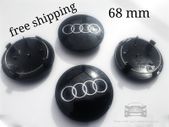 Set/4x 68-69 mm Gloss BLACK 3D AUDI alloy wheel centre caps cap 800601170 Hub Cover