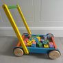 Push cart with blocks for baby toddler gift wooden toy Image 3