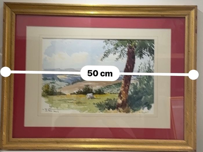 Leslie Nesbitt signed original watercolour - "La Vue vers le Nord", framed