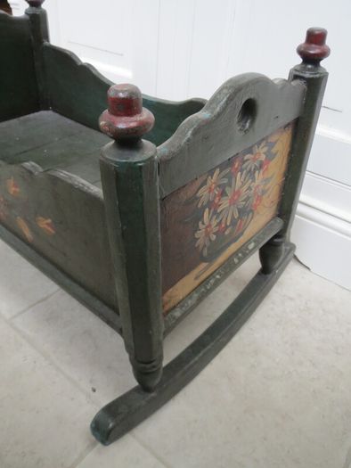 Vintage/Antique Wood Rocking Doll Cradle