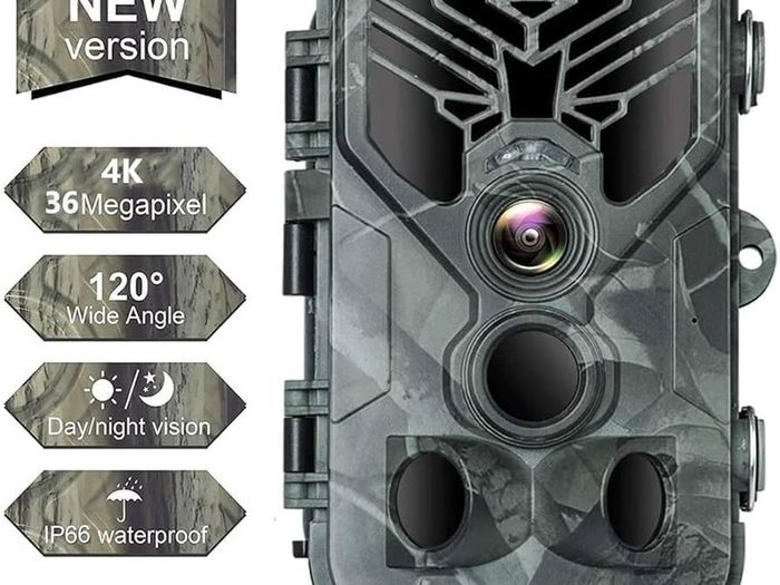 NEW SALE | Wildlife Camera 36MP 4K Trail Camera with 940nm Night Vision 0.3s Motion Activated 120 Degree Detecting Range IP66 Waterproof Design for Garden Camera Trap and Outdoor Nature Wildlife Scouting