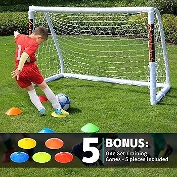 Ultimate All Weather uPVC Football Goal 6ft x 4ft Garden Portable Football Goals 70mm Thick PVC Goal Posts + Football Net Integrated Locking System