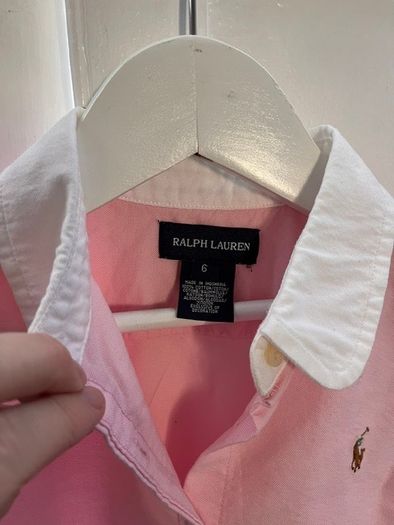 Ralph Lauren Pink Cotton Oxford Short-Sleeve Girls Shirt