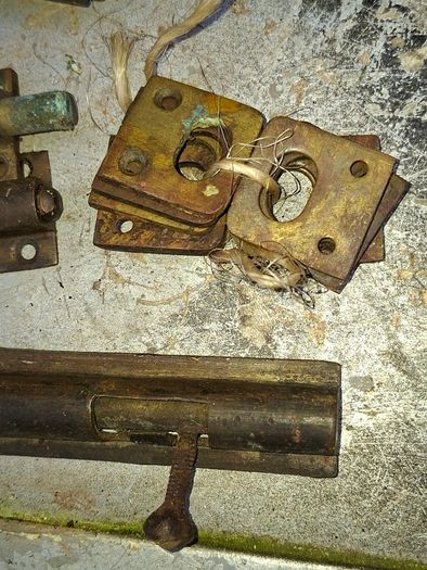 Antique Brass Door Lock Bolts Etc., Postage available or Collection