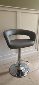 Grey leather stool
