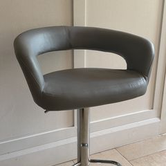 Grey leather stool