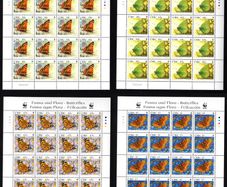 2005 Ireland Fauna and Flora (Butterflies) Commemorative Stamp Sheetlet Plate 1B1B1B1B Mint Never Hinged (MNH)