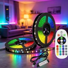 5050RGB LED Strip 24-Key Infrared Remote Control Multi-Color Adjustable Rainbow Changing Flexible LED Strip