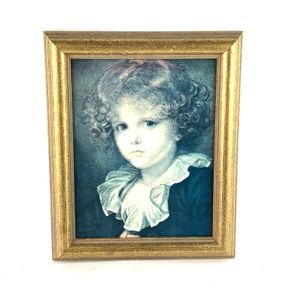 Vintage print of boy in red waistcoat by Jean Baptiste Greuze