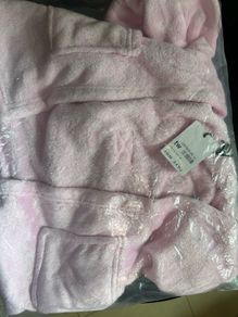 Girls fluffy pink hooded robe