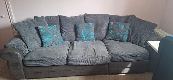Comfortable Grey Sofa & Swivel Chair Set - From Next