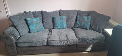 Comfortable Grey Sofa & Swivel Chair Set - From Next