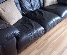 Chocolate brown  3 seater leather sofa for sale