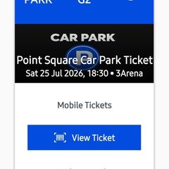 Point VIllage Car Parking Ticket for Wolfe Tones gig for tonight 25/07/26