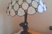 Elegant Creamed Jewelled Tiffany Lamp