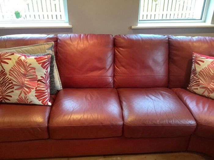 Leather corner couch