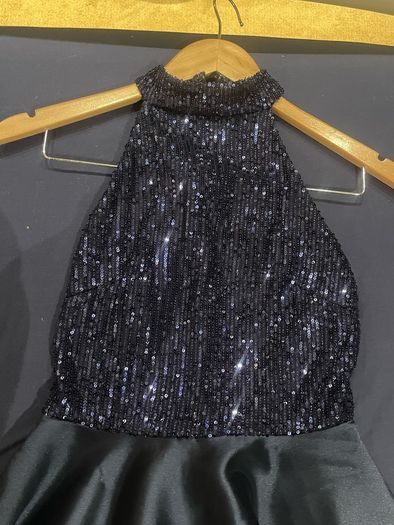 Quiz Branded Navy Sparkly Dress