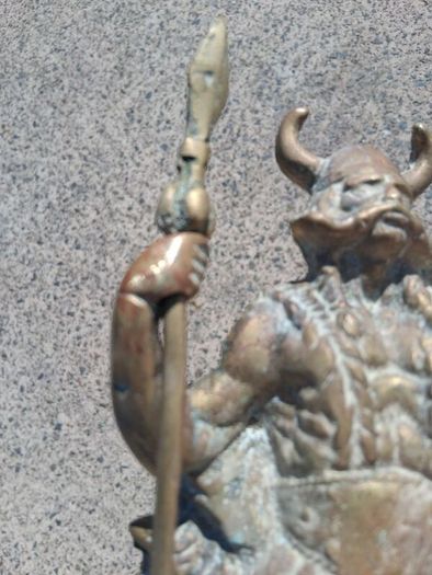 3 x Mid Century 10 inch Solid Brass Viking Warriors(6.9 kgs)
