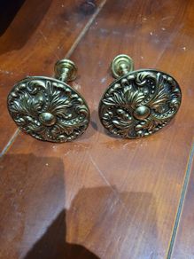 Antique Solid Brass Curtain Holdbacks