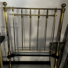 Victorian brass bed including side rails and base. 3ft 6 inches.