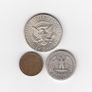 USA, Kennedy Half Dollar, 1964,Quarter Dollar 1940, 90% silver coins, wheat cent 1944 (no. G11) Image 2