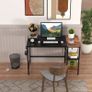 Office Desk, Computer Desk With Bookshelf PC Study Writing Desk for Home Working with Storage Shelves, Desks & Workstations for Home Office Bedroom, 100x50x75cm Image 4
