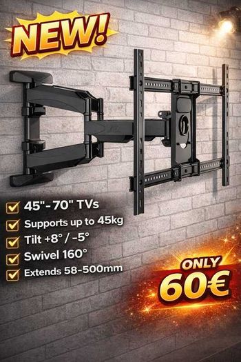 Tv Wall Mount Bracket Tilt Swivel Long Arm 45"-70"