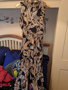black pattern jump suit