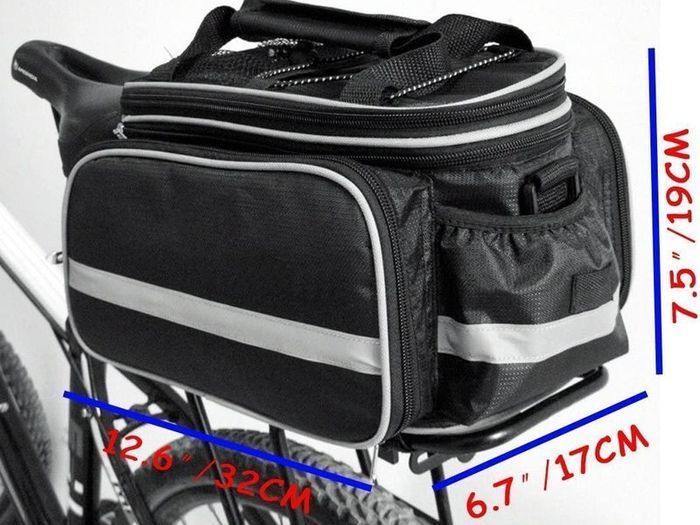 CB2 Waterproof Multi Function Excursion Cycling Bicycle Bike Rear Seat Trunk Bag Carrying Luggage Package Rack Panniers with Rainproof Cover(Black)