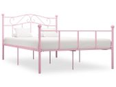 Bed Frame Pink Metal 160x200 cm