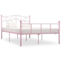 Bed Frame Pink Metal 160x200 cm