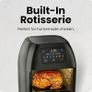 5 in 1 Air Fryer Oven with Rotisserie, 10L 1800W, 17 Presets Air Fry, Dehydrator, Roast, Bake, Family Size Large Air Fryer with Auto Shutoff and View Window, Black Image 4
