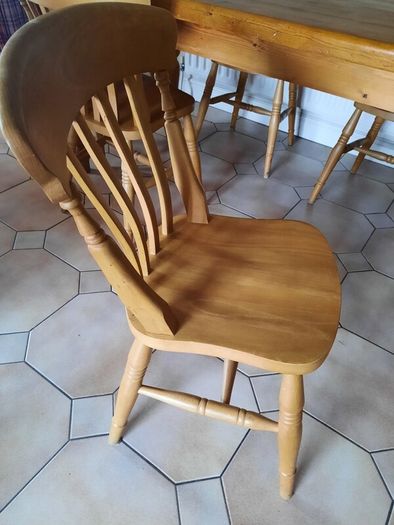 Farmhouse Antique Pine Table & Chairs