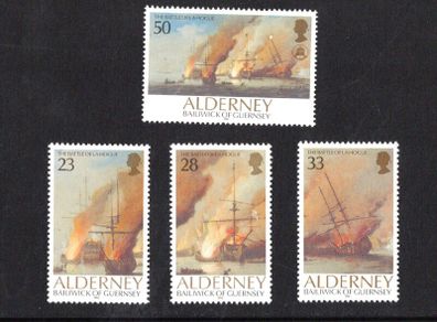 1992 Alderney Ships - The 300th Anniversary of the Battle at La Hogue Commemorative Stamp Mint Never Hinged (MNH)