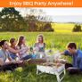 Stainless Steel BBQ Barbecue Grill , Portable Folding Charcoal BBQ Grill Table Desktop Barbecue Smoker Grill for Outdoor Picnic Garden Terrace Camping Trip Image 3